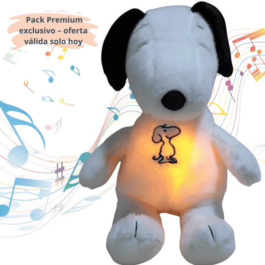 Peluche que Respira Luminoso con Sonido – Calmante, Anti-Estrés y Anti-Ansiedad inspirado en Snoopy