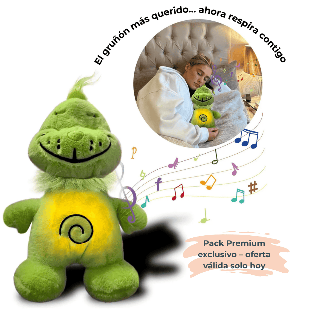 peluche que respira inspirado en el Grinch
