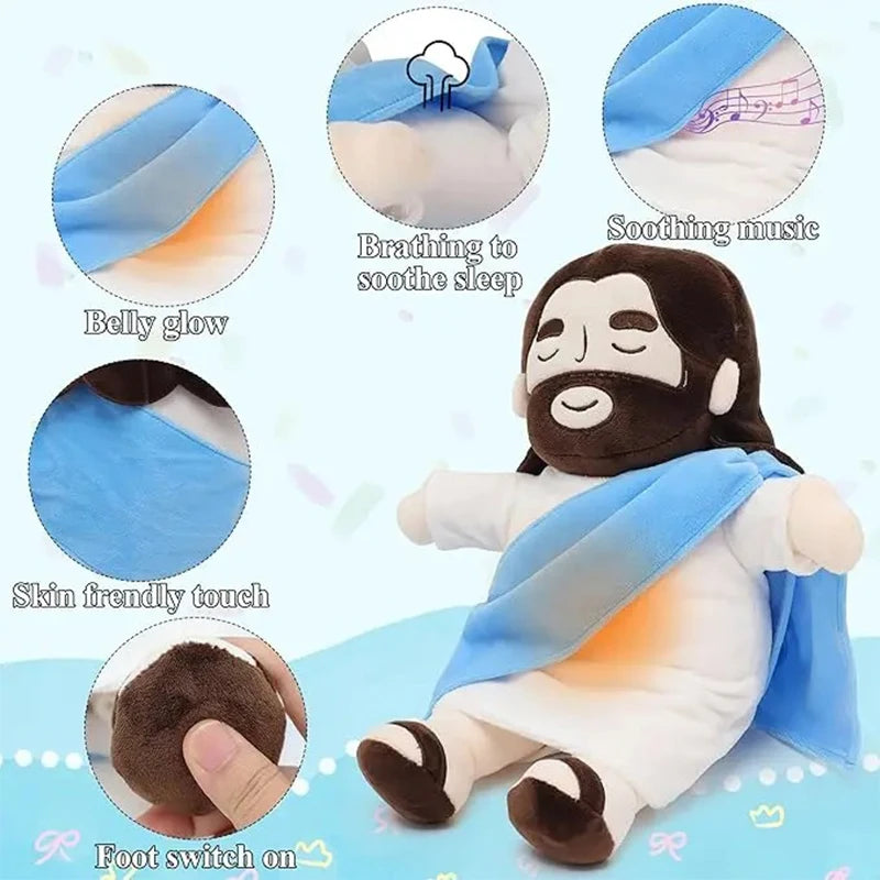 peluche de Jesús que respira  con luz y sonido 